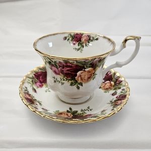 "Old Country Roses" cup and saucer by Royal Albert.